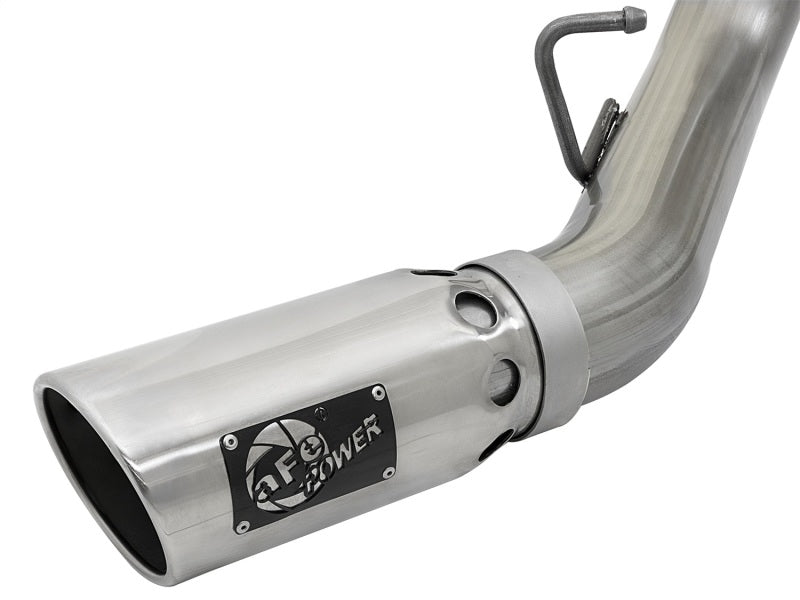 aFe Large Bore-HD 4in 409-SS DPF-Back Exhaust w/Dual Polished Tips 2017 GM Duramax V8-6.6L (td) L5P 49-44086-P