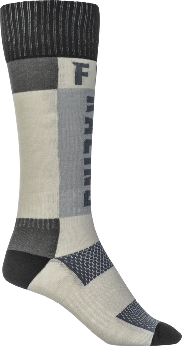 Fly Racing 2022 MX Riding Socks (Thick Grey/Black, SM/MD)