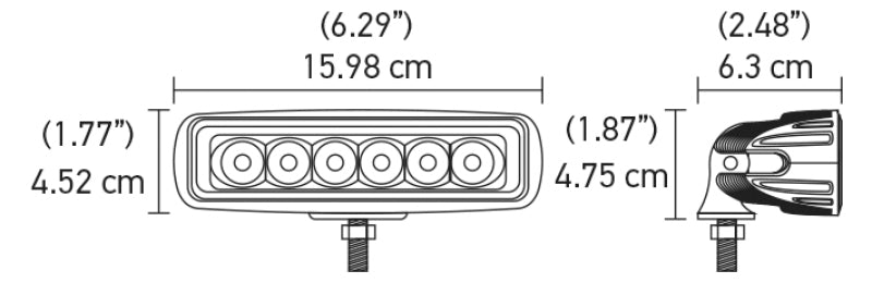 Hella Value Fit Mini 6in LED Light Bar Flood Beam Pedestal 357203001