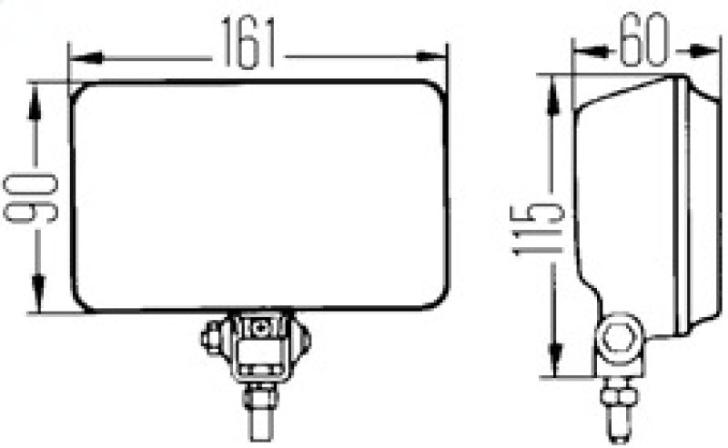 Hella 450 H3 12V SAE/ECE Fog Lamp Kit Clear Rectangle (Includes 2 Lamps) 5860601