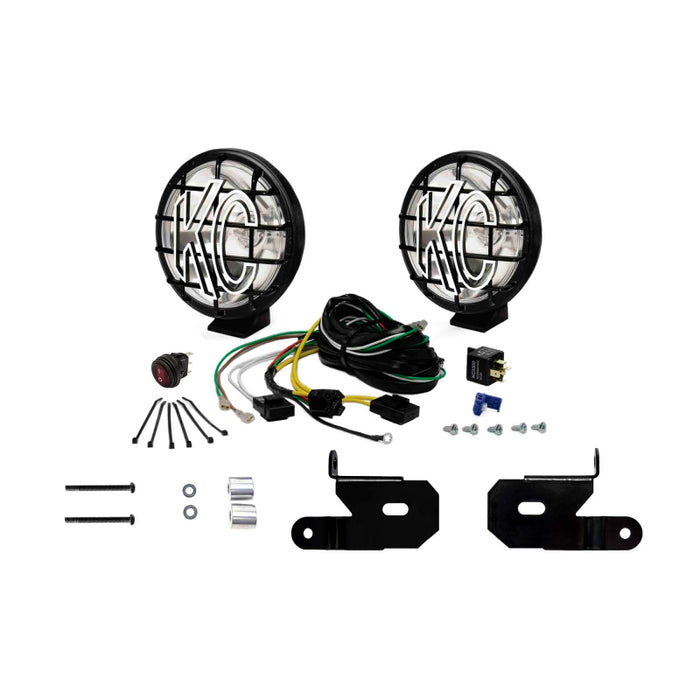 KC HiLiTES 18-23 compatible with Jeep JL/JT/4xe 6in Apollo Pro Halogen 2-Light Sys Pillar Mount (100W Spot Beam) 97113