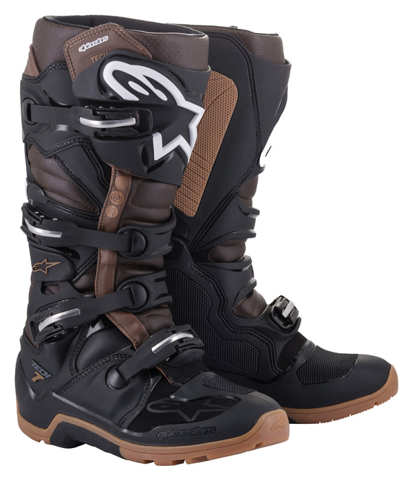 Alpinestars Tech 7 Enduro Boots Black/Dark Brown (Size 11) (2012114-1089-11)