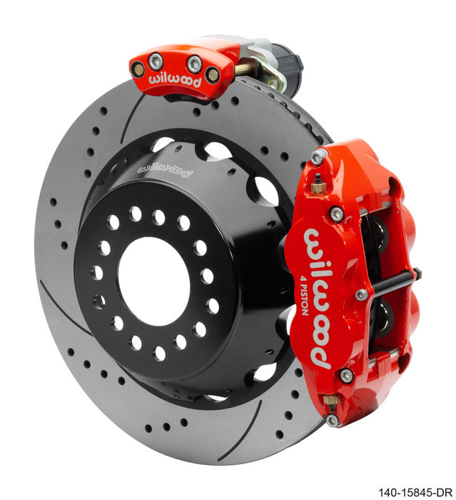 Wilwood Narrow Superlite 4R Rear P-Brk Kit 14.00in Rotor Big Ford New Style 2.50in Offset SRP Red 140-15845-DR