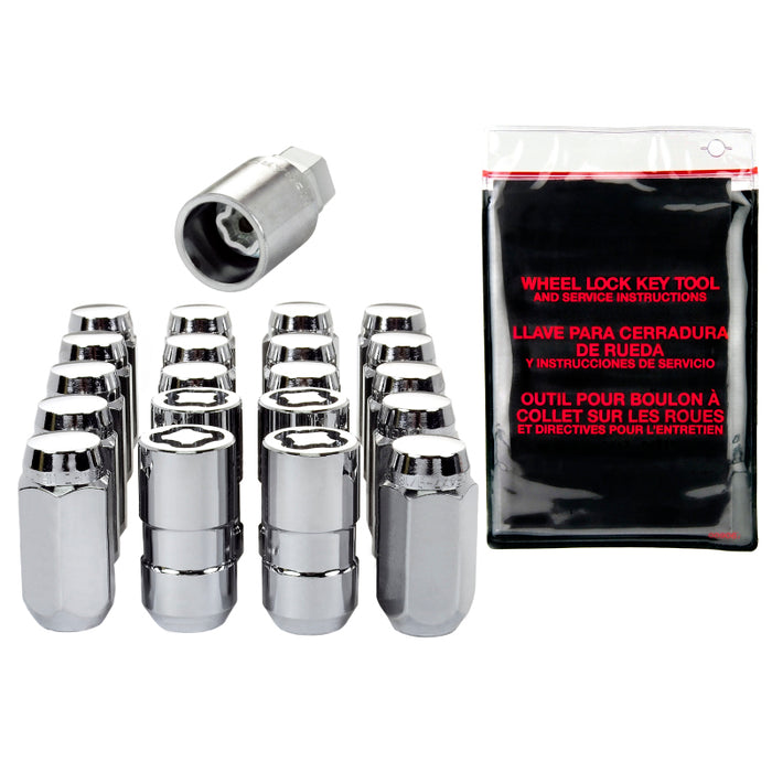 McGard 5 Lug Hex Install Kit w/Locks (Cone Seat Nut) M14X1.5 / 22mm Hex / 1.635in. Length Chrome 84525