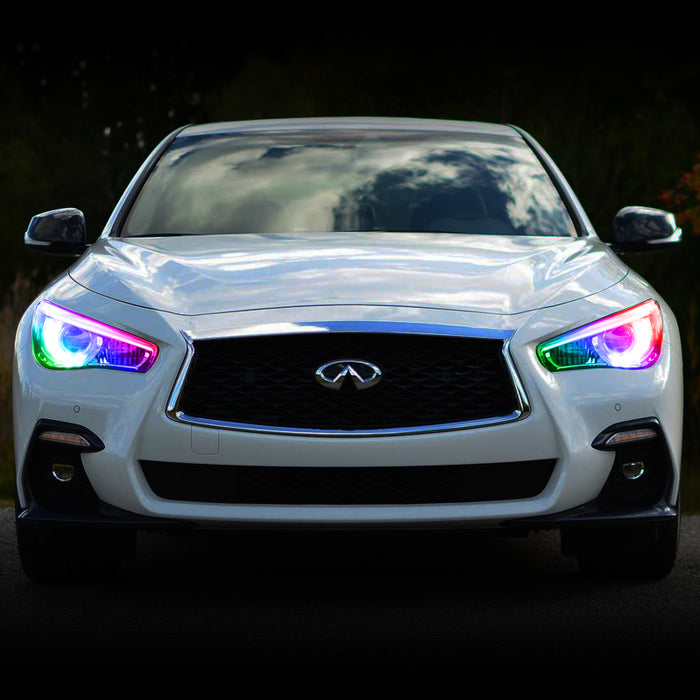 Oracle 14-21 Compatible with Infiniti Q50 RGB+W Headlight Halo Kit ColorSHIFT w/ Simple Controller SEE WARRANTY 1404-504