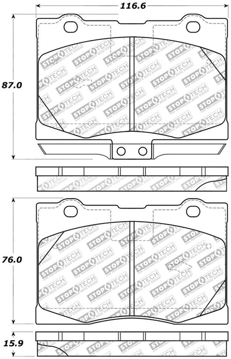 StopTech 05-12 Acura RL Street Select Front Brake Pads 305.1091