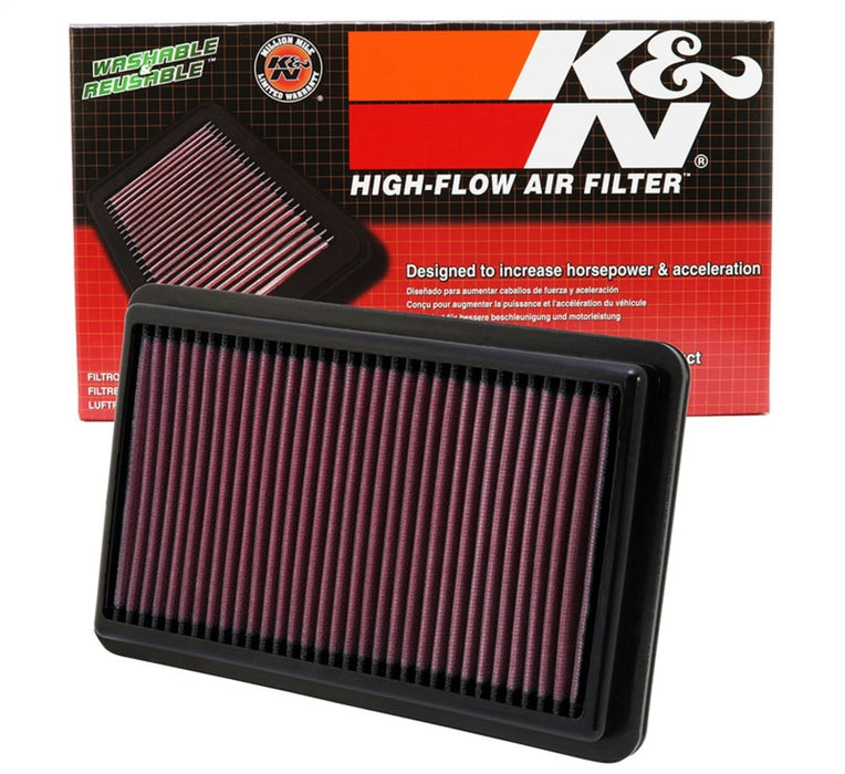 K&N Replacement Air Filter 10.188in O/S Length x 6.375in O/S Width x 1.063in H for 12 Honda Civic Si 33-2473