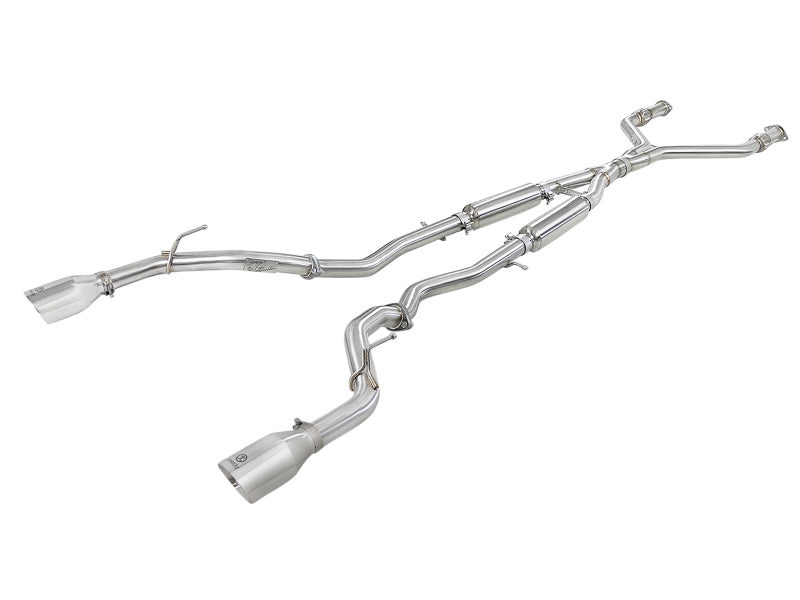 aFe Takeda 2.5in 304 SS Cat-Back Exhaust System w/ Polished Tips 16-18 Compatible with Infiniti Q50 V6-3.0L (tt) 49-36132NM-P