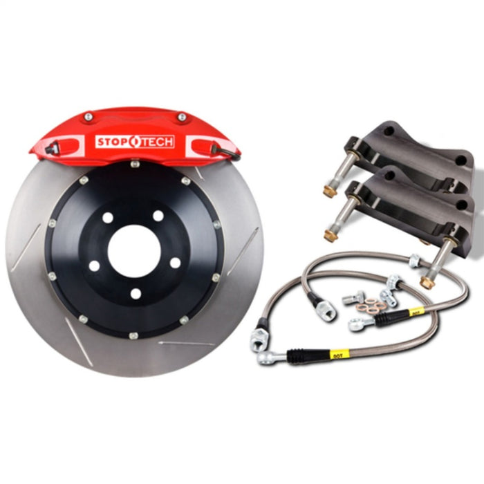 StopTech 08-13 BMW M3/11-12 1M Coupe Rear Red ST-40 Calipers 355x32 Slotted Rotors Pads & SS Lines 83.160.0047.71