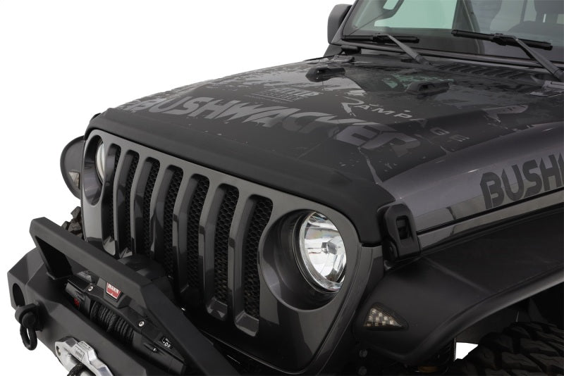 Bushwacker 18-19 compatible with Jeep Wrangler Rubicon/Sport//Unlimited/Sport S Hood Stone Guard- Black 14093