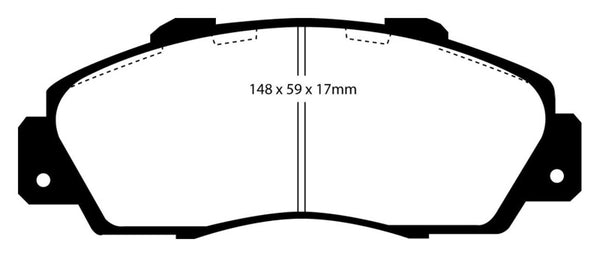 EBC 97-01 Fits Acura Integra Type R Bluestuff Front Brake Pads DP5872NDX