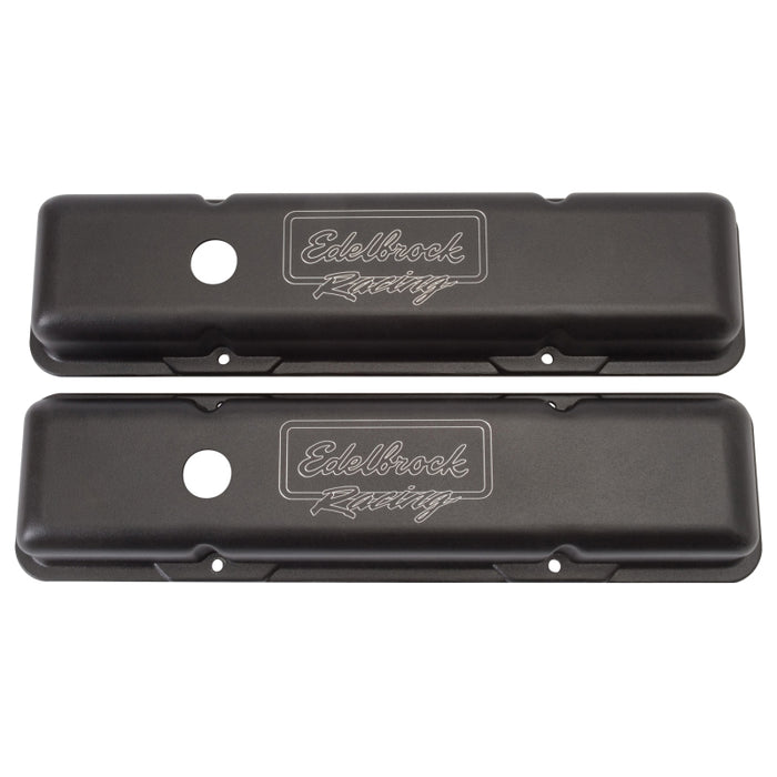 Edelbrock Valve Cover Victor Series Chevrolet 1959-1986 262-400 CI V8 Low Black 41713