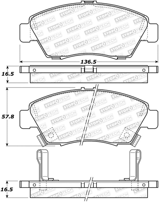 StopTech Sport Brake Pads w/Shims and Hardware Rear 309.09481