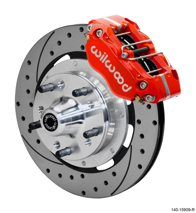 Wilwood Dynapro 4R Front Kit 11.75in SPR Drilled and Slotted Rotors Red 140-15909-DR