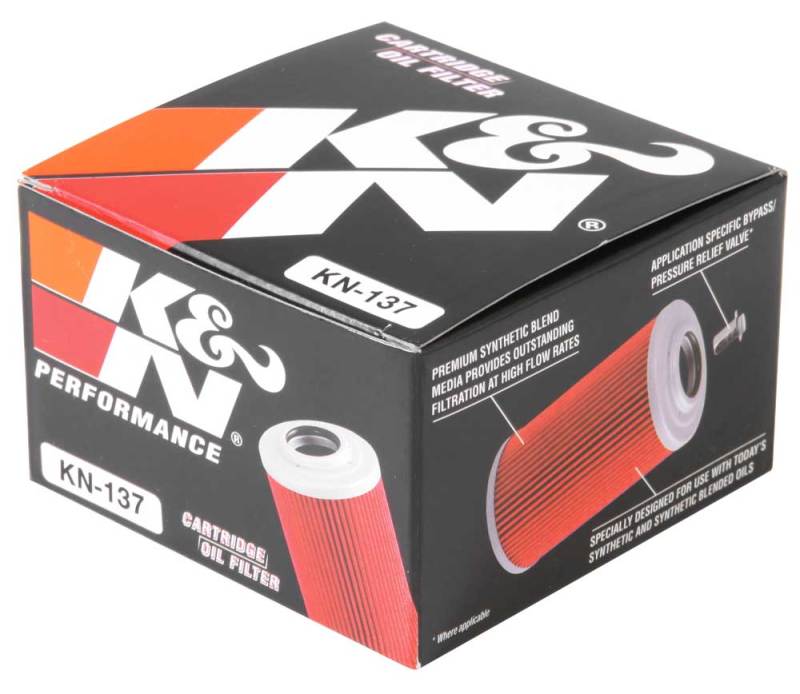 K&N Motorcycle Oil Filter: High Performance, Premium, Designed to be used with Synthetic or Conventional Oils: Fits Select Suzuki Vehicles, KN-137