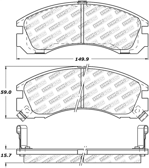 StopTech Street Select Brake Pads w/Hardware Front 305.053