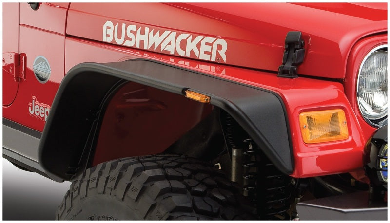 Bushwacker 97-06 compatible with Jeep TJ Flat Style Flares 2pc Black 10055-07