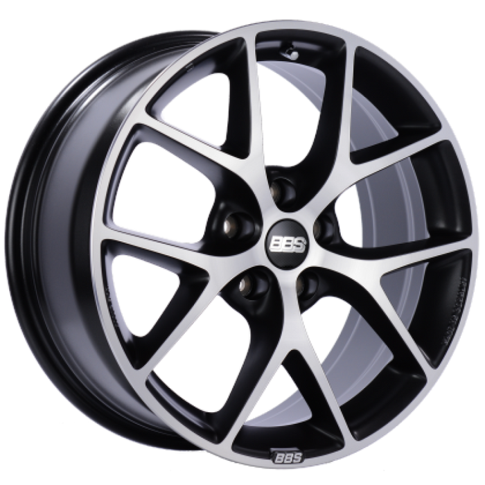 BBS SR 17x8 5x112 ET42 Satin Black Diamond Cut Face Wheel -82mm PFS/Clip Required SR002VGPK