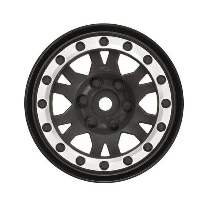 Proline Racing PRO276913 1.9 in. Impulse Plastic Internal Bead-Loc Wheel&#44; Black & Silver