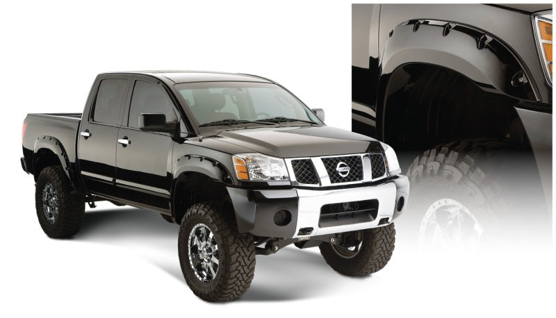 Bushwacker 04-15 Compatible with Nissan Titan Pocket Style Flares 4pc 67.1/78.9/84/96in Black 70907-02