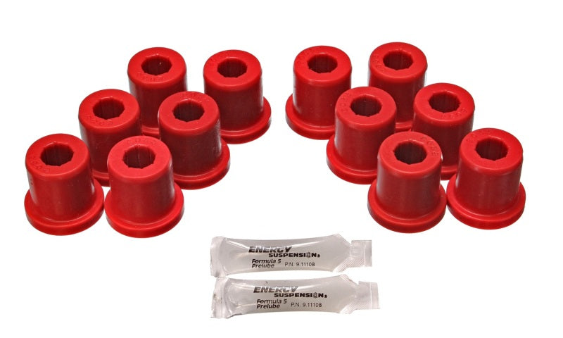 Energy Suspension 81-89 Toyota FJ40/FJ60 Landcruiser 2/4WD Red Front Leaf Spring Bushing (Set of 12) 8.2106R