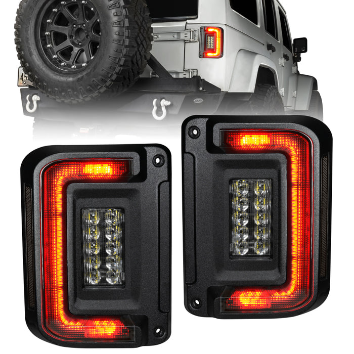 Oracle Lighting "Black Series" Flush Mount Led Tail Lights For Jeep Wrangler Jk 5891-504-T