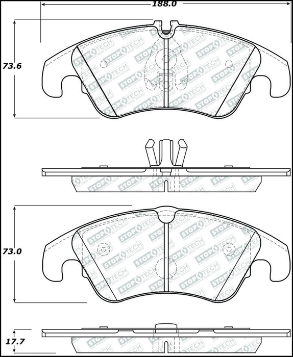 StopTech Street Select 08-17 Audi A5 Front Brake Pads 305.1322