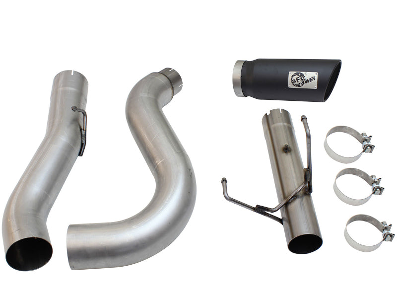 aFe MACHForce XP Exhaust Large Bore 5in DPF-Back Alu. 13-15 Compatible with Dodge Trucks L6-6.7L (td) *Black Tip 49-02051-1B