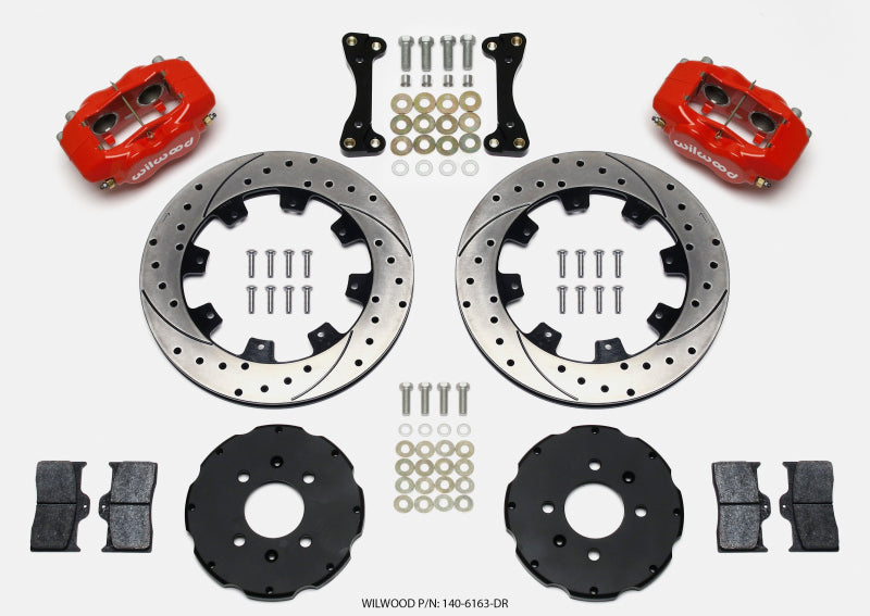 Wilwood Forged Dynalite Front Hat Kit 12.19in Drilled Red 94-01 Honda/Acura w/262mm Disc 140-6163-DR