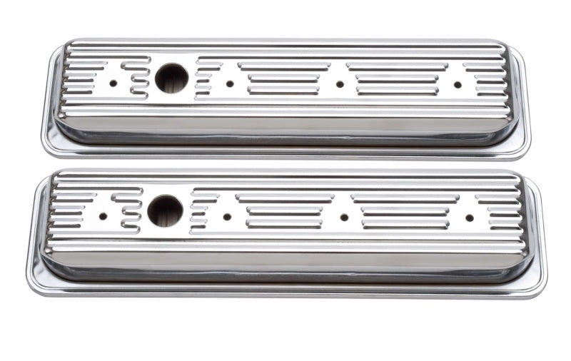 Edelbrock Valve Cover Signature Series Chevrolet 1987-1995 262-400 CI V8 Low Chrome 4446