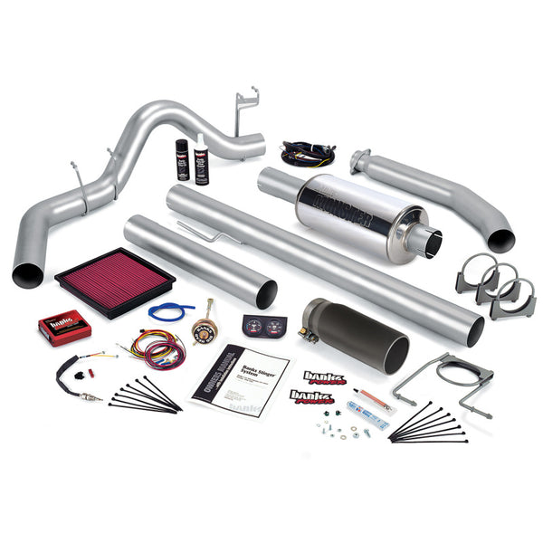Banks Power 02 Compatible with Dodge 5.9L 245Hp Std Cab Stinger System SS Single Exhaust w/ Black Tip 49371-B