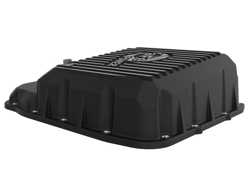 aFe Transmission Pan (Black w/ Machined Fins) 13-19 Compatible with Dodge Diesel Trucks L6-6.7L (td) 46-71160B