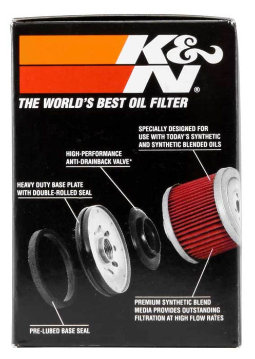 K&N Motorcycle Oil Filter: High Performance, Premium, Designed to be used with Synthetic or Conventional Oils: Fits Select Polaris Vehicles, KN-196