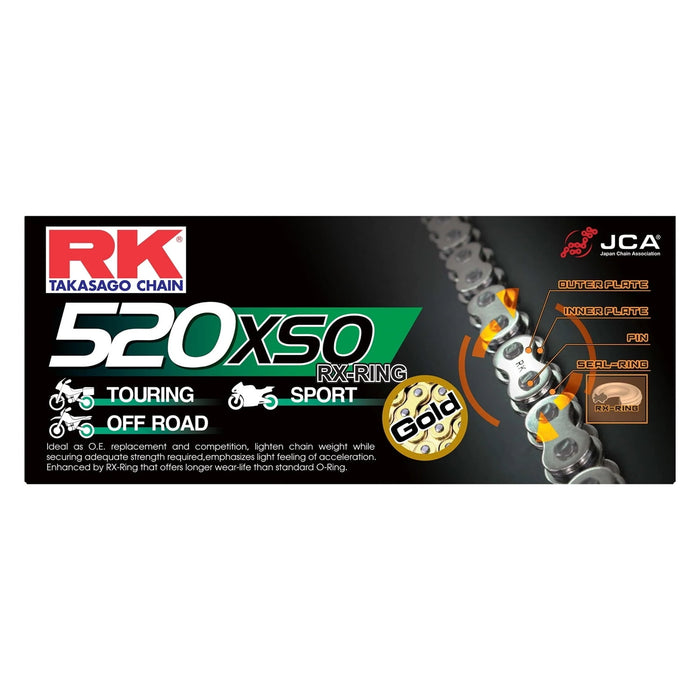 RK EXCEL Chain GB520XSO Road Off-Road X'ring Chain Chain# GB520XSO