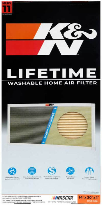 K&N HVAC Filter 14 x 30 x 1 HVC-11430