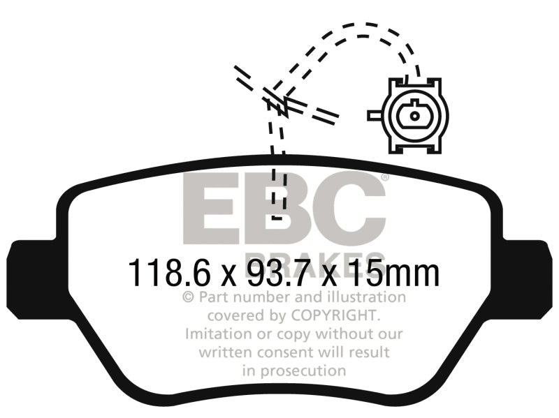 EBC 2014-2016 Maserati Ghibli 3.0L Twin Turbo (330) Redstuff Rear Brake Pads DP32258C