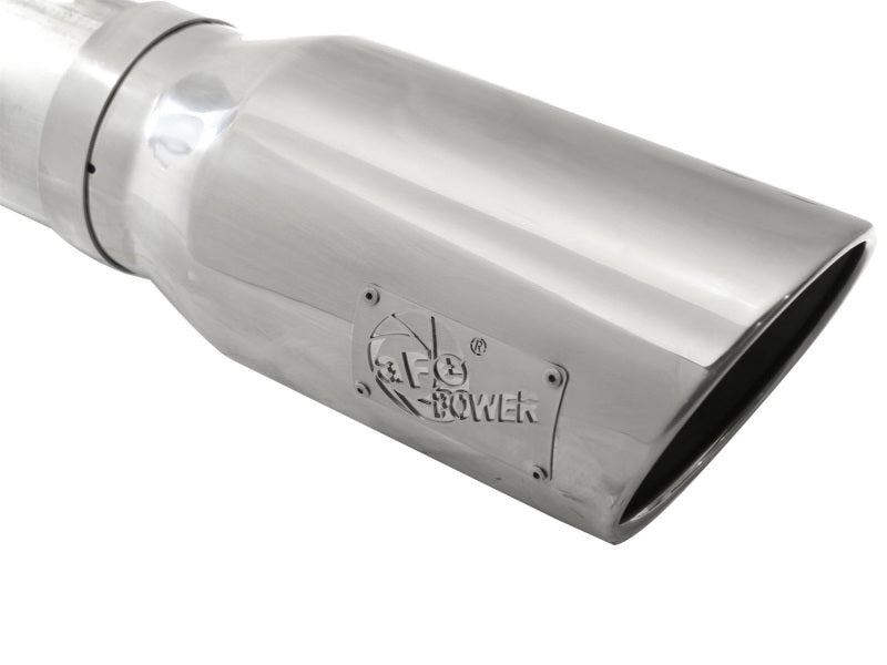 aFe Atlas Exhausts 5in DPF-Back Aluminized Steel Exhaust 2015 Ford Diesel V8 6.7L (td) Polished Tip 49-03064-P