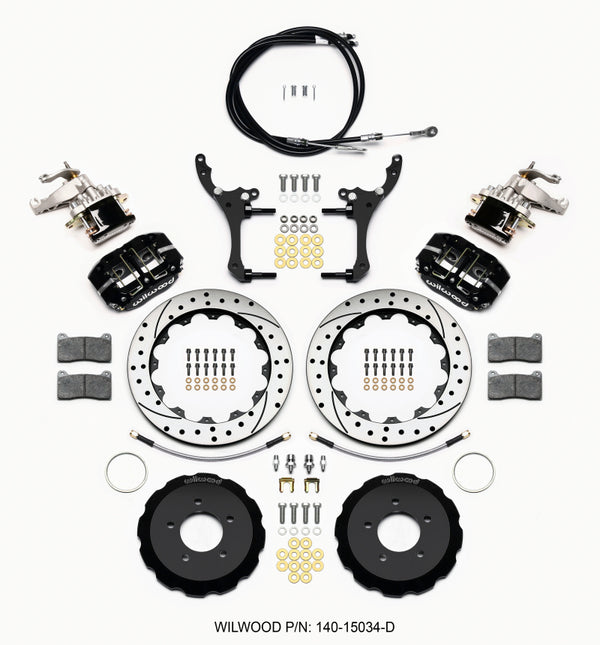 Wilwood Dynapro Radial4 / MC4 Rear Kit 12.88 Drilled 2006-15 Miata w/Lines & Cables 140-15034-D