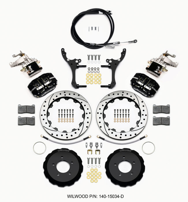 Wilwood Dynapro Radial4 / MC4 Rear Kit 12.88 Drilled 2006-15 Miata w/Lines & Cables 140-15034-D