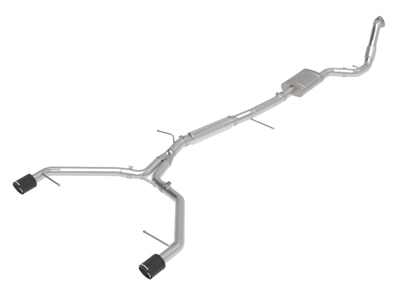 aFe 17-19 Audi A4 (B9) MACH Force-Xp 3in to 2.5in 304 SS Cat-Back Exhaust System-Dual Carbon Tips 49-36420-C