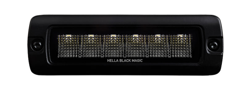 Hella Universal Black Magic 6 L.E.D. Flush Mount Mini Light Bar Flood Beam 358176221