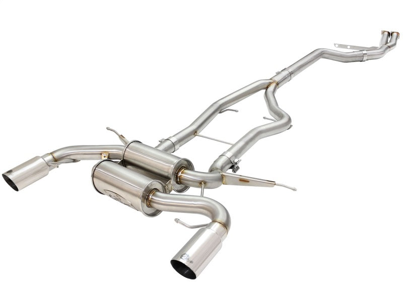 aFe MACHForce XP SS-304 Polish Tip 3.0in-2.5in Dia Cat Back Exhaust 11-13 BMW 335i (E90/E92) 3.0L 49-36328-P