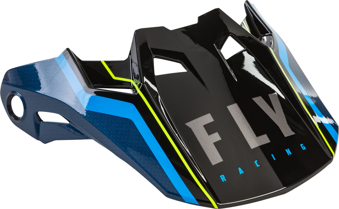 Fly Racing 2021 Formula Visor - Axon (Youth Large/X-Small/Small) (Black/Blue/Hi-Viz)