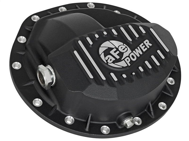 aFe Power Pro Series Rear Differential Cover Black w/Machined Fins 16-17 Compatible with Nissan Titan XD(AAM 9.5-14) 46-70362