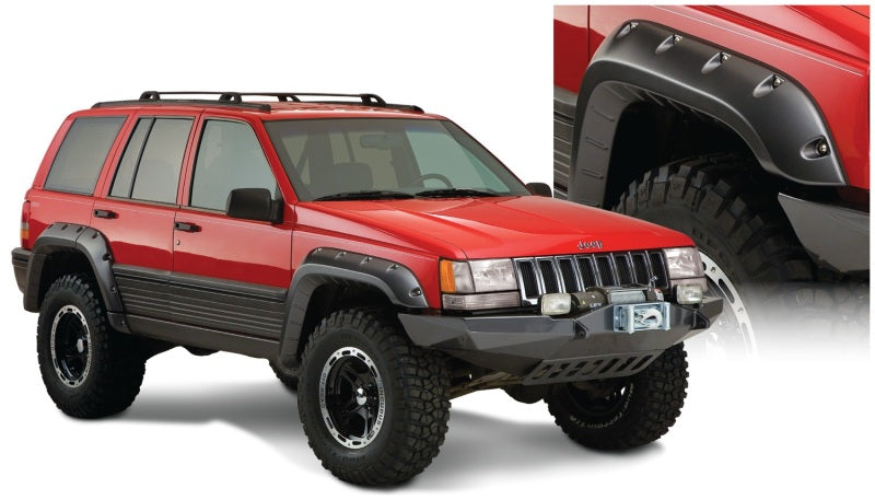 Bushwacker 93-98 compatible with Jeep Grand Cherokee Cutout Style Flares 4pc Black 10916-07