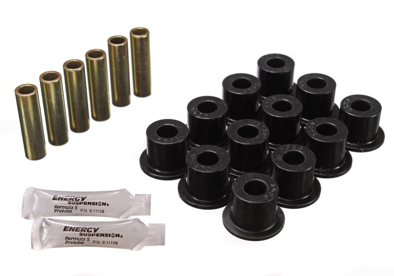 Energy Suspension 72-81 Scout II Black Front & Rear Leaf Spring Bushing Set 6.2102G