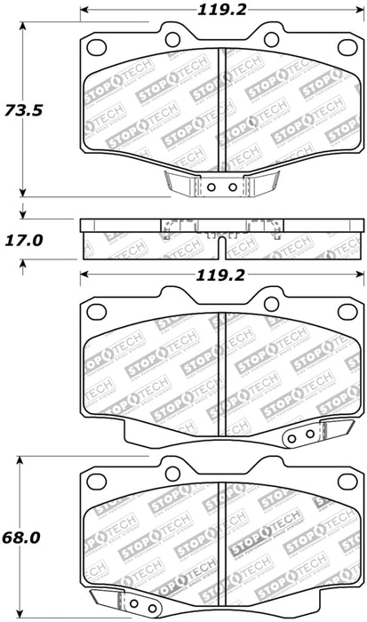 StopTech Street Touring 95-09 Toyota 4Runner/Tacoma/Hilux Front Brake Pads 308.0436