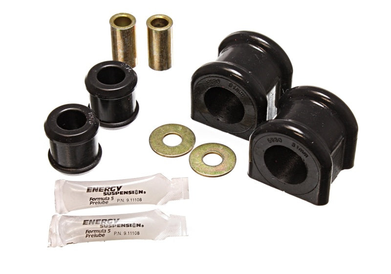 Energy Suspension 07-11 compatible with Jeep Wrangler JK Black Front 31mm Sway Bar and Endlink Bushing Set 2.5112G