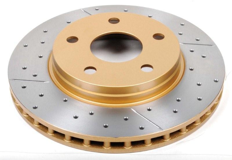 DBA 07-17 compatible with Jeep Wrangler Front Drilled & Slotted Street Series X-Gold Rotor 2536X