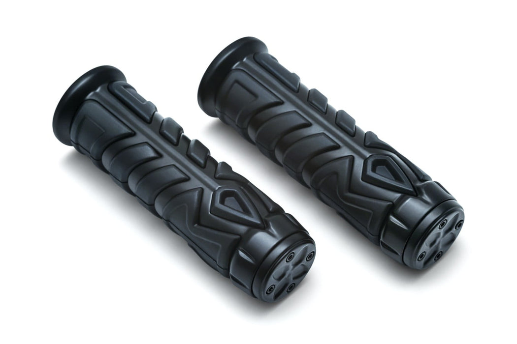 Kuryakyn 5637 Motorcycle Handlebar Accessory Spear Grips with Rubber Inserts and End Caps for 2014-17 Indian Motorcycles Satin Black 1 Pair